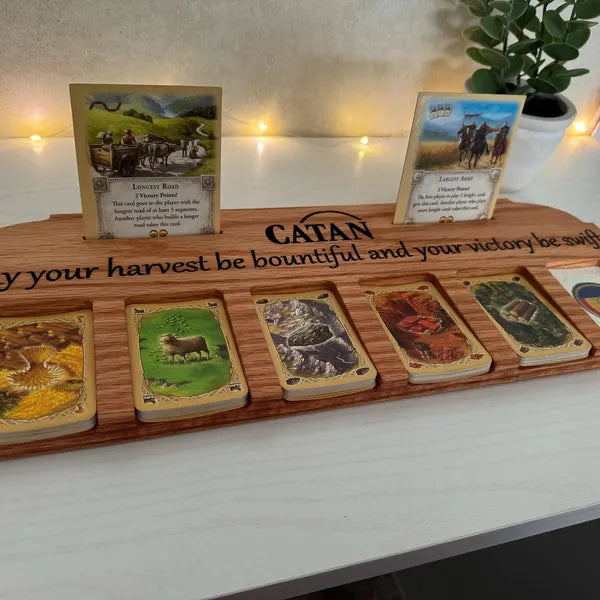 Catan Card Tray – Handcrafted Wooden Organizer for Catan Cards