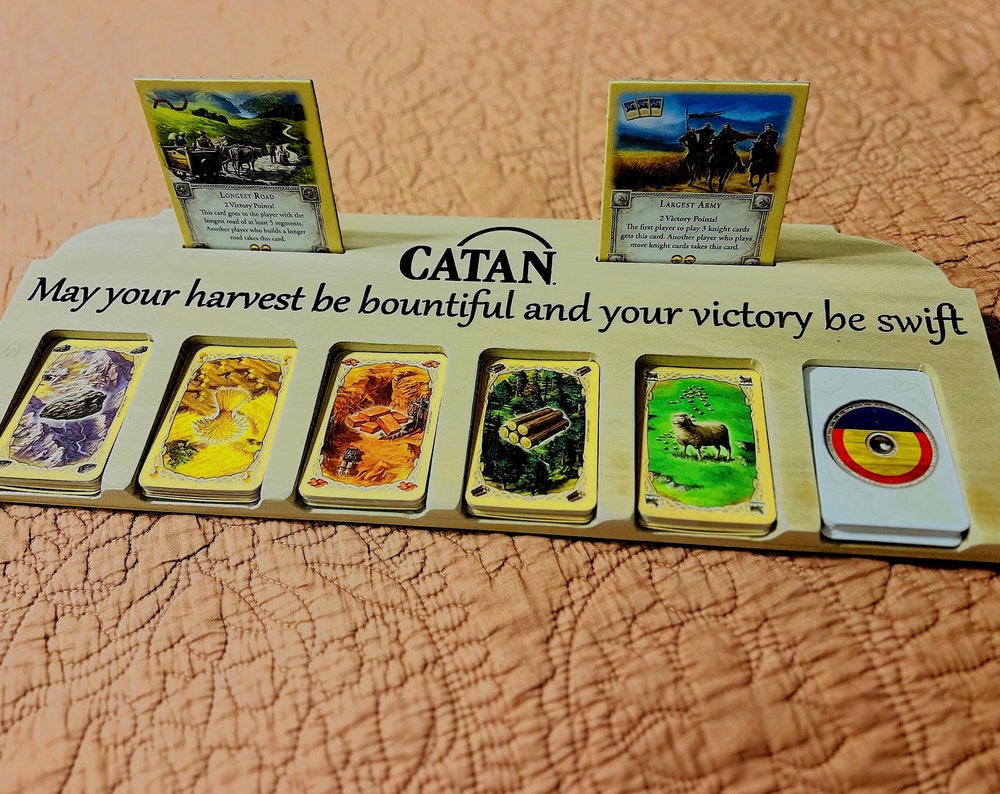 Catan Card Tray – Handcrafted Wooden Organizer for Catan Cards